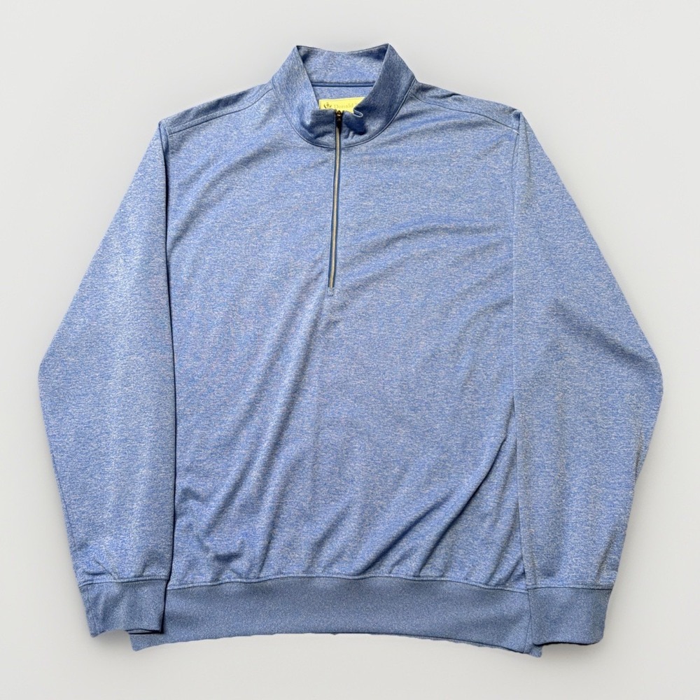 Donald Ross Quarter‎ Zip Mens Large Pullover Sweater Blue Golf Stretch
